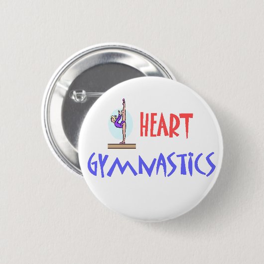 I HEART GYMNASTICS BUTTON (Voorkant /achterkant)