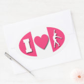 I Heart Gymnastics Ovale Sticker (Envelop)