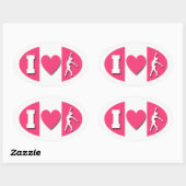 I Heart Gymnastics Ovale Sticker (Vel)