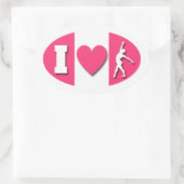 I Heart Gymnastics Ovale Sticker (Tas)