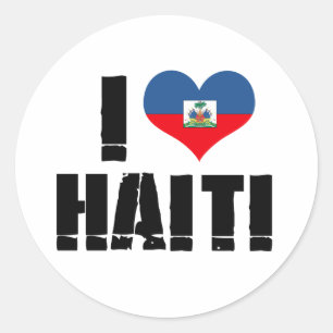 I HEART HAITI RONDE STICKER