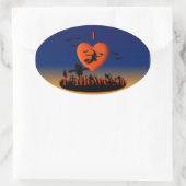 I Heart Halloween - New Twist Ovale Sticker (Tas)