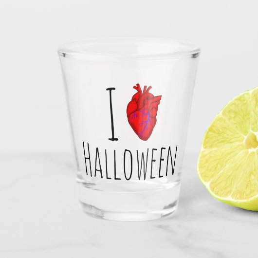 I Heart Halloween Shot Glas (Voorkant)