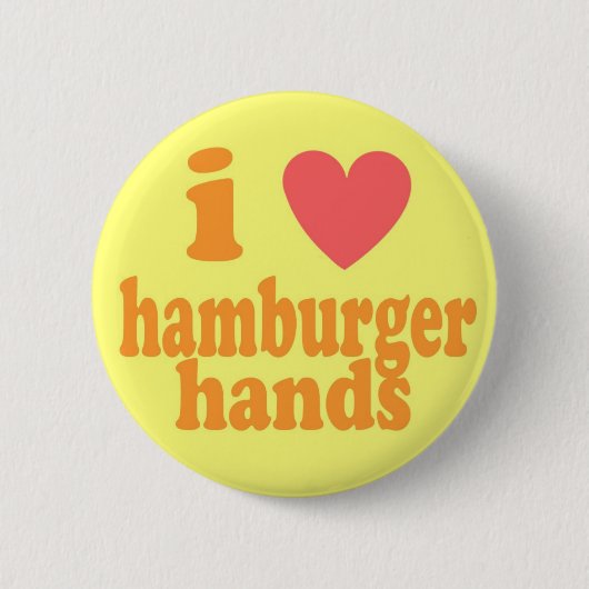 I Heart Hamburger Hands Ronde Button 5,7 Cm (Voorkant)