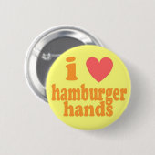 I Heart Hamburger Hands Ronde Button 5,7 Cm (Voorkant /achterkant)