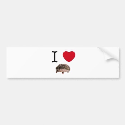 I HEART HEDGEHOGS BUMPERSTICKER (Voorkant)