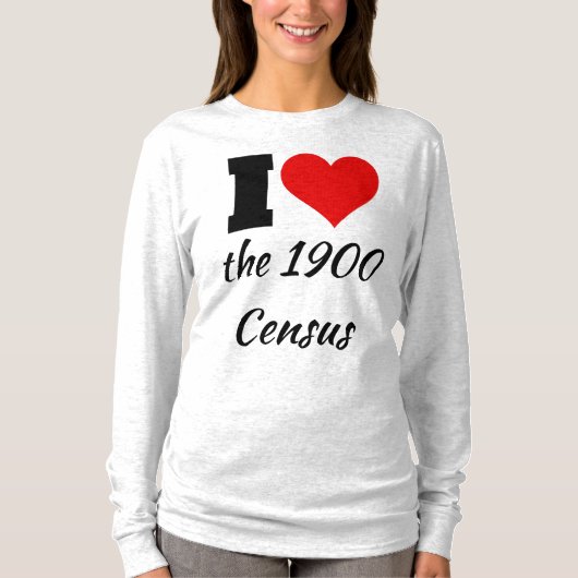 I Heart het Shirt van 1900 Census (Voorkant)