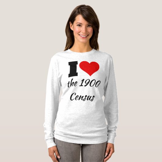 I Heart het Shirt van 1900 Census (Voorkant volledig)