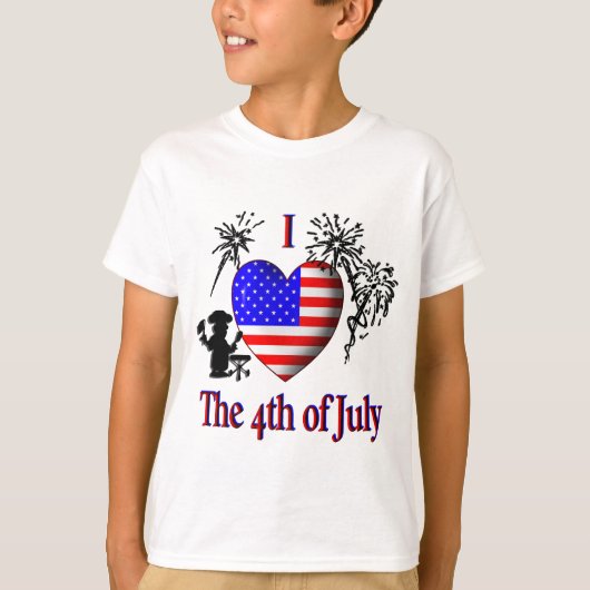 I Heart Het vierde juli T-shirt (Voorkant)