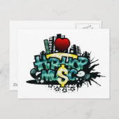 I Heart Hip Hop Music Briefkaart (Voorkant / Achterkant)