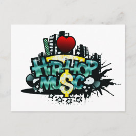 I Heart Hip Hop Music Briefkaart