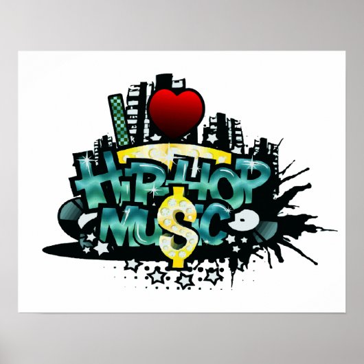 I Heart Hip Hop Music Poster (Voorkant)