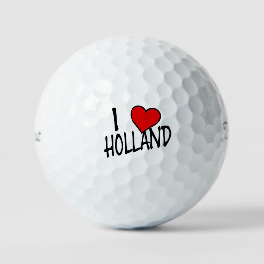 I Heart Holland bk op wt tpv1 gbcnt Golfballen (Voorkant)
