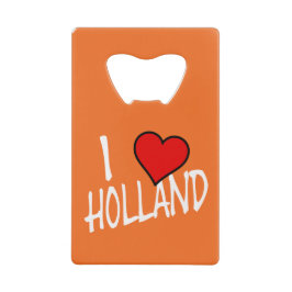 I Heart Holland op of neer Creditkaart Flessenopener