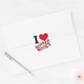 I Heart Horror Films Ronde Sticker (Envelop)