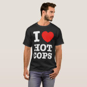 I Heart Hot Cops Premium T-shirt (Voorkant volledig)