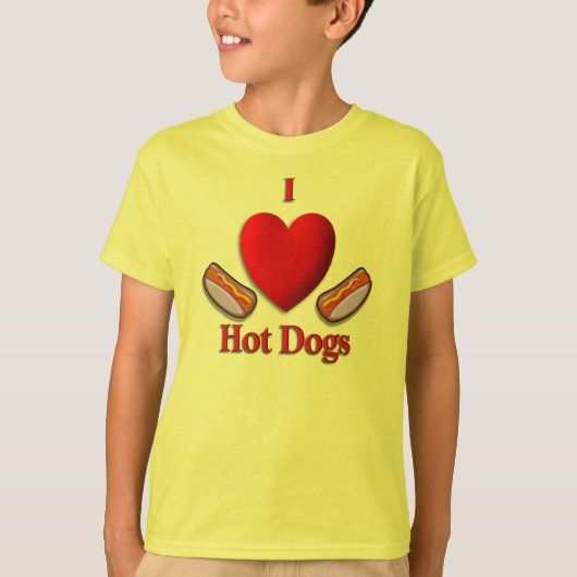 I Heart Hot Dogs T-shirt (Voorkant)