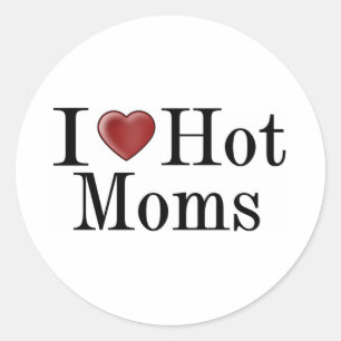 I Heart Hot Moms Ronde Sticker