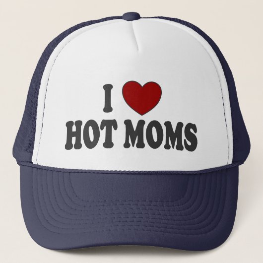 I Heart Hot Moms Trucker Hat Pet (Voorkant)