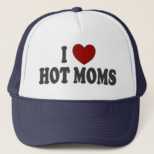 I Heart Hot Moms Trucker Hat Pet (Voorkant)