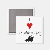 I Heart Howling Hog Barbecue Koelkast Magnet (Voorkant / Achterkant)
