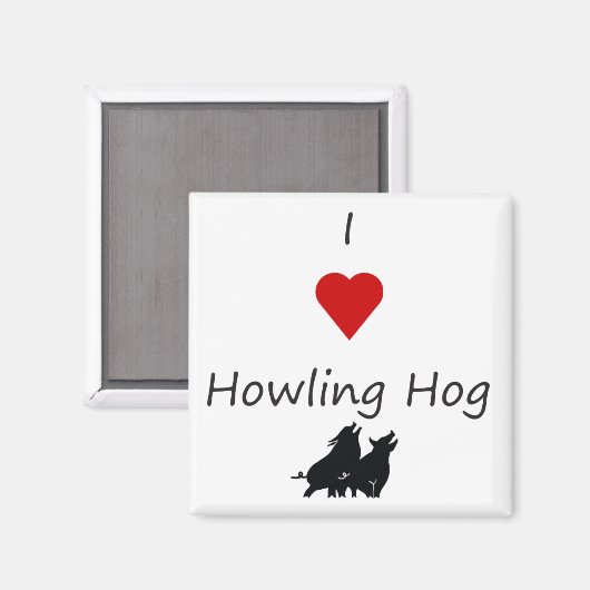I Heart Howling Hog Barbecue Koelkast Magnet (Voorkant / Achterkant)