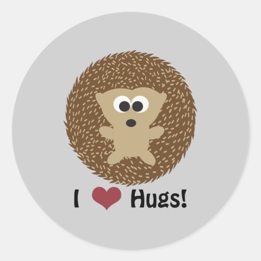 I Heart Hugs hedgel Ronde Sticker (Voorkant)