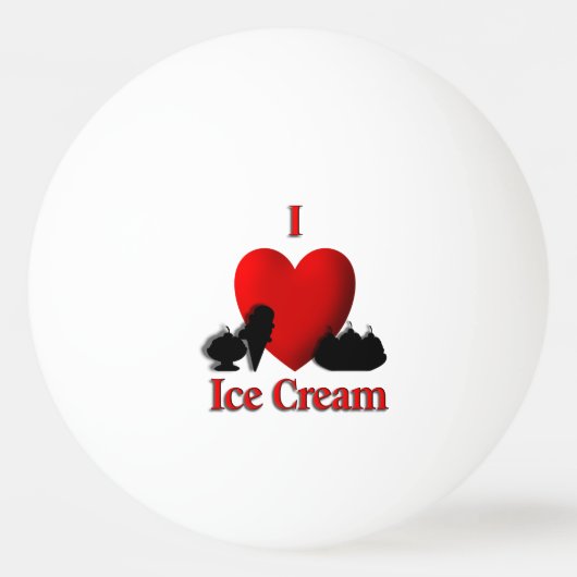 I Heart Ice Cream Pingpongbal (Achterkant)