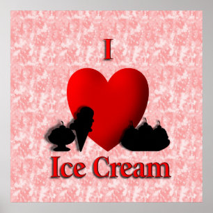 I Heart Ice Cream Poster