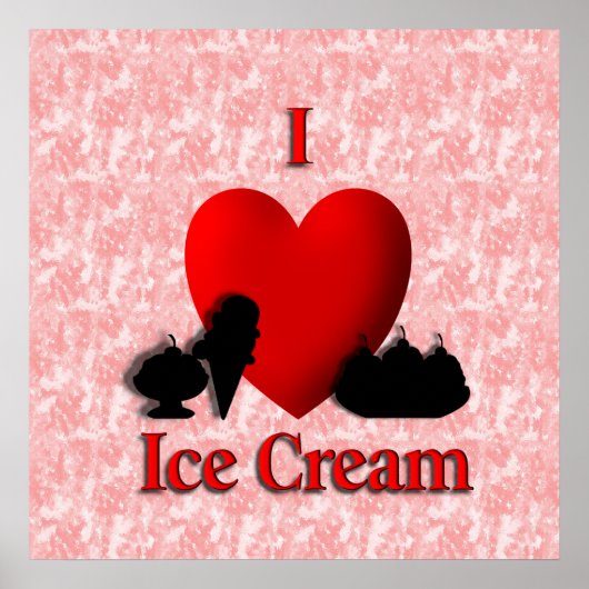 I Heart Ice Cream Poster (Voorkant)