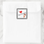 I Heart Ice Cream Vierkante Sticker (Tas)