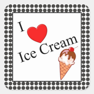 I Heart Ice Cream Vierkante Sticker