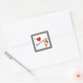 I Heart Ice Cream Vierkante Sticker (Envelop)