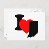 I Heart Indiana Briefkaart (Voorkant / Achterkant)