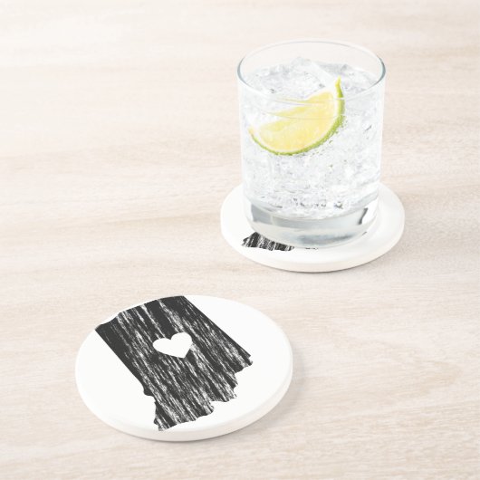 I Heart Indiana Grunge Worn Outline State Love Zandsteen Onderzetter (Zijkant)