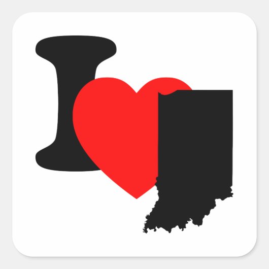 I Heart Indiana Vierkante Sticker (Voorkant)