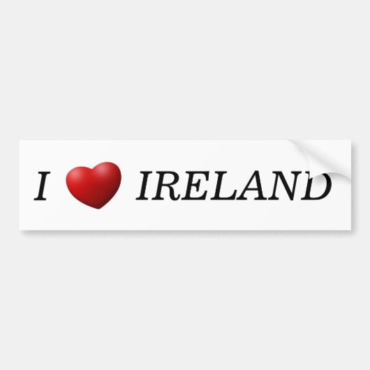 I Heart Ireland bscn Bumpersticker (Voorkant)