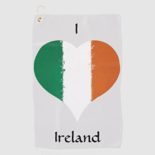 I Heart Ireland Irish Heritage Driekleurige vlag Golfhanddoek