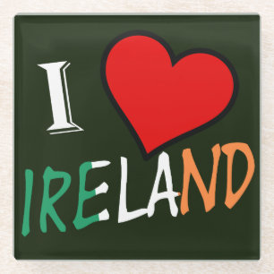 I Heart Ireland overlay co* Glazen Onderzetter