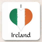 I Heart Ireland Tricolor Flag Bier Onderzetter (Voorkant)