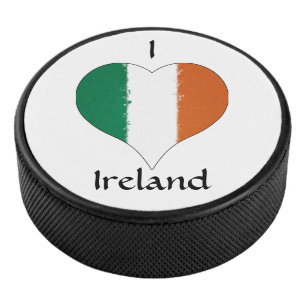 I Heart Ireland Tricolor Flag Hockey Puck