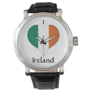 I Heart Ireland Tricolor Flag Horloge