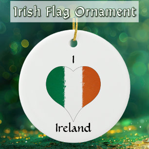 I Heart Ireland Tricolor Flag Keramisch Ornament