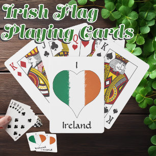 I Heart Ireland Tricolor Flag Pokerkaarten