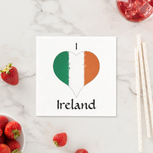 I Heart Ireland Tricolor Flag Servet