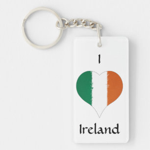 I Heart Ireland Tricolor Flag Sleutelhanger