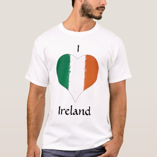 I Heart Ireland Tricolor Flag T-shirt (Voorkant)