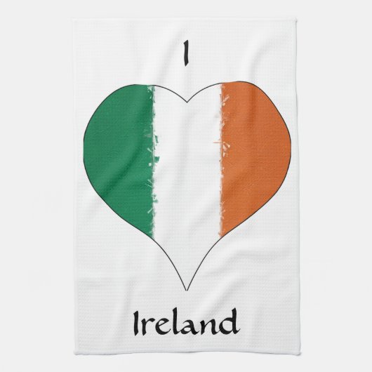 I Heart Ireland Tricolor Flag Theedoek (Verticaal)