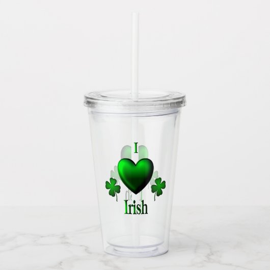 I Heart Irish Acryl Drinkbeker (Voorkant)