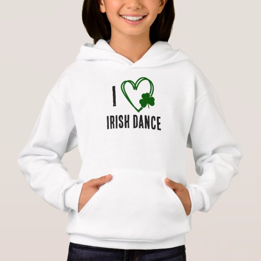 I Heart Irish Dance - Green Heart met Shamrock (Voorkant)